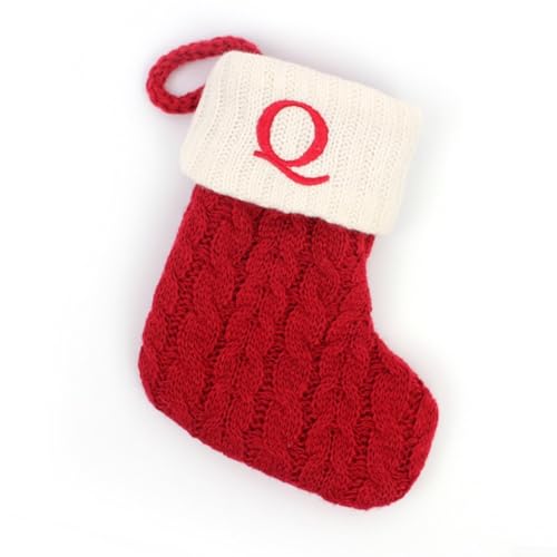 Gestrickte Urlaubssocken mit Schneeflocken-Design, ideal für Baum- oder Kranzdekoration (Q) von BlesConi