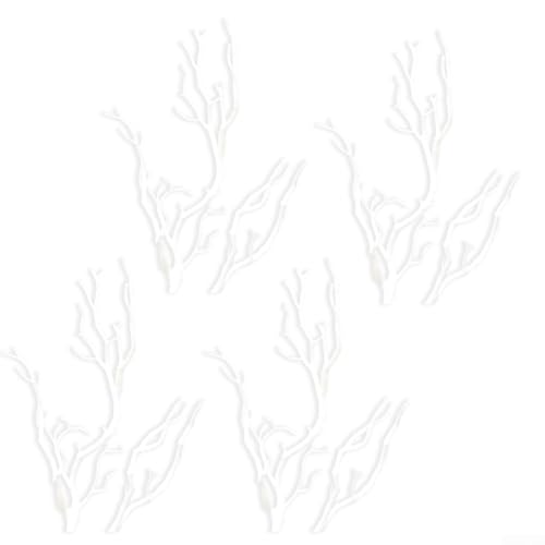 Getrocknete Kunststoffzweige Set mit vier simulierten Geweih-Stielen für schöne Akzente im Innenbereich (weiß) von BlesConi