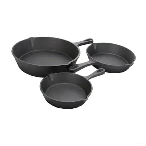 Gusseisen-Grillpfanne zum Kochen zum Schmoren, Backen, Braten, perfekt für den Außen- und Innenbereich (25 cm) von BlesConi