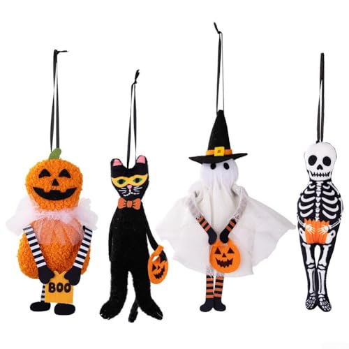 Halloween Hängedeko 4 Stück Kürbis Schwarze Katze Skelett für Innen und für Garten Party Dekoration Halloween Hängedeko 4 Stück Kürbis Schwarze Katze Skelett für Innen und für Garten Party Dekoration von BlesConi