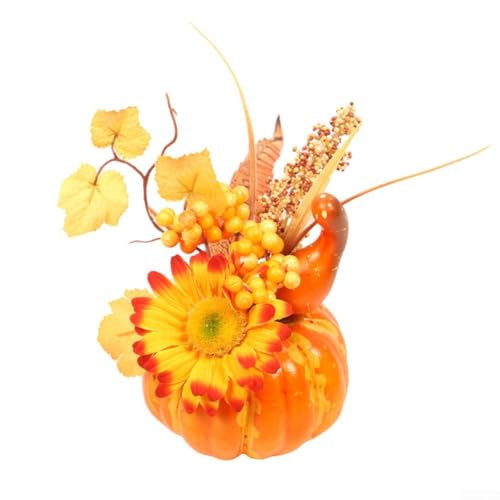 Halloween Kürbis Ornamente für Herbst Tischdekoration Simuliertes Ahornblatt Dekor für Thanksgiving Events (B) von BlesConi