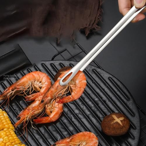 Hochleistungs-Edelstahl-Küchenpinzette, unverzichtbare Grill-Lebensmittelzange für jedes Kochen (Silber) von BlesConi