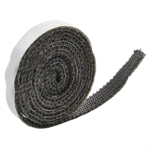 Hochtemperaturbeständiges schwarzes flaches Ofenseil zum Abdichten von Glas, 10 mm Breite x 3 mm Dicke für verschiedene Anwendungen (15 mm) von BlesConi