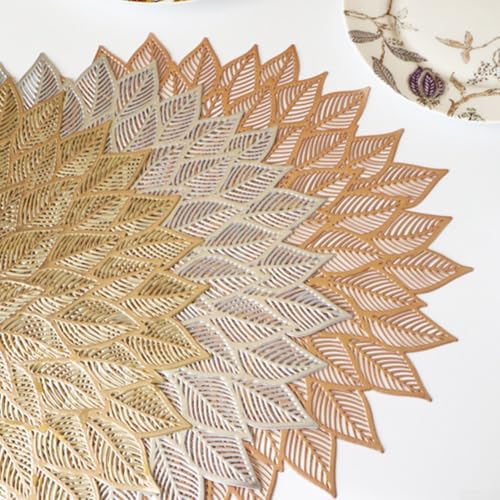 Innovatives nordisches Design, 6 Stück PVC-Schutzmatten, die Stil mit Funktionalität kombinieren (Roségold) von BlesConi