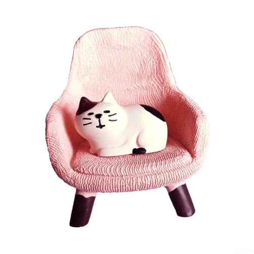 Kompakter Cartoon-Katzen-Sofa-Stuhl für lustige Heimdekoration und dekorativer Regalakzent (rosa Katzenstuhl) von BlesConi