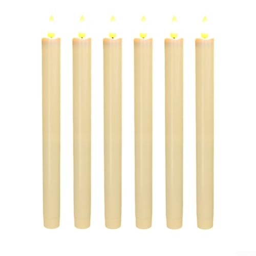 LED-Kerze mit Flacker-Effekt, sichere Alternative für Ambiente zu Hause oder bei Veranstaltungen (Wellenstab beige) von BlesConi