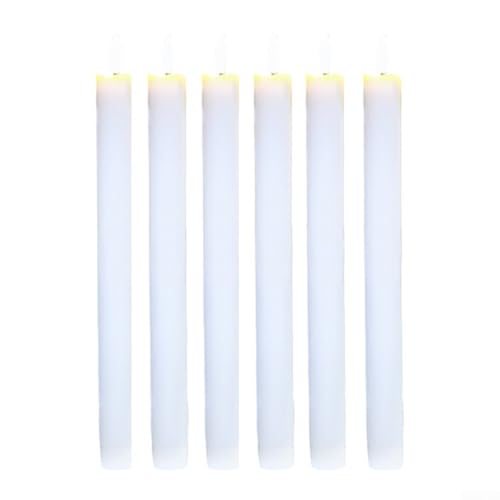 LED-Kerze mit Flackereffekt, sichere Alternative zur Schaffung von Ambiente zu Hause oder bei Veranstaltungen (Wellenstab weiß) von BlesConi
