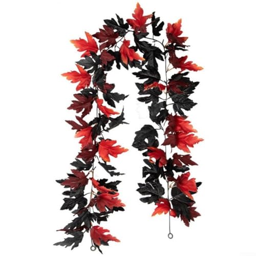Lebendige schwarze Ahornblätter-Girlande, perfekte Ergänzung zu Ihrer Halloween-Deko-Kollektion (B) von BlesConi