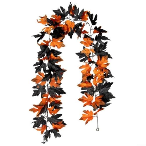 Lebendige schwarze Ahornblätter-Girlande, perfekte Ergänzung zu Ihrer Halloween-Deko-Kollektion (C) von BlesConi