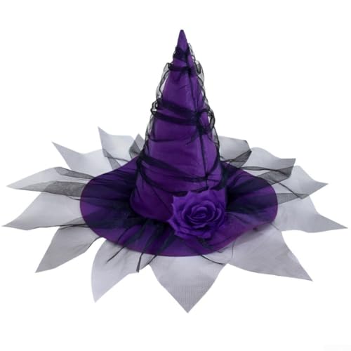 Leichter Halloween-Hexenhut mit Blumendetail für erwachsene Frauen, Gothic-Cosplay-Accessoire, perfekt für Gruppenveranstaltungen und festliche Partys Leichter Halloween-Hexenhut mit Blumendetail für erwachsene Frauen, Gothic-Cosplay-Accessoire, perfekt für Gruppenveranstaltungen und festliche Partys von BlesConi