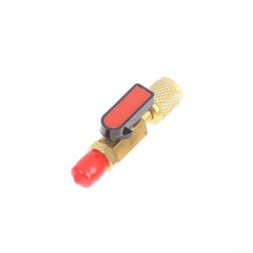 Messinglegierung 1/4 Zoll Kugelhahn für HVAC, kompatibel mit R134A R22 R410A, manuelle Abschaltung und einfache Bedienung Funktionen (BV-A01 Rot) von BlesConi