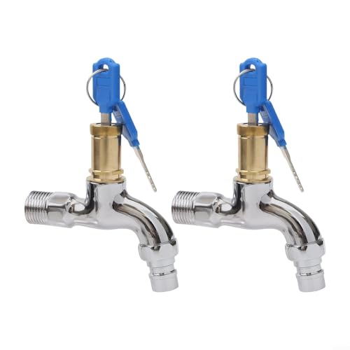 Outdoor-Schlauchanschluss sicher mit diesem Anti-Diebstahl-Wasserhahn mit Schnellverschluss (2 Stück) von BlesConi