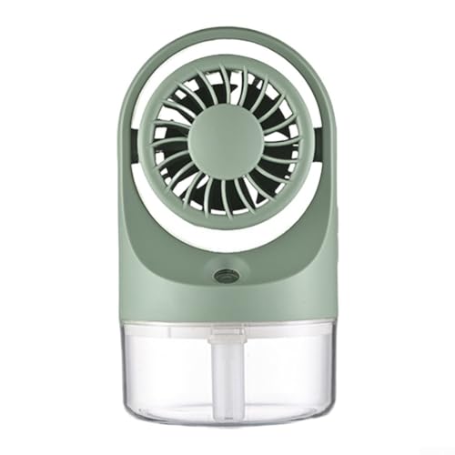 Persönlicher tragbarer Ventilator mit USB-Akku und Wassersprühnebel, kompakter Ventilator mit einstellbaren Einstellungen zum Kühlen und Befeuchten (grün) von BlesConi