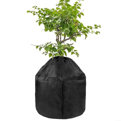 Pflanzen-Isolationsabdeckung mit verstellbarem Kordelzug und Reißverschluss, hergestellt aus 210D Oxford-Stoff und Aluminiumfolie für den Winterschutz im Freien (45,7 x 70,1 cm) von BlesConi