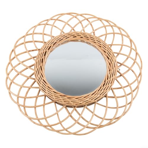 Rattan-Wandspiegel mit einzigartigem Kreis-Design, zur Verschönerung Ihres Zuhauses von BlesConi