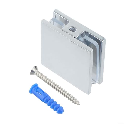 Robuste Messing-Glasklemme für 8 12 mm dickes Glas, perfekt für Badezimmertür-Befestigung (Chrom) von BlesConi