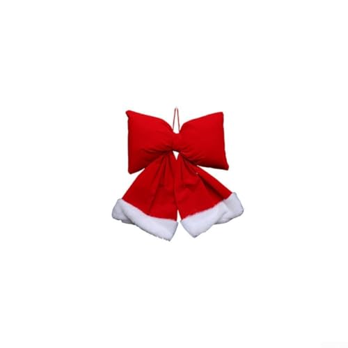 Roter Samtschleifenanhänger für Christbaumschmuck und Feiertagsdekorationen mit Beflockungsmaterial und klassischem Design für Kränze und Türen (S) von BlesConi