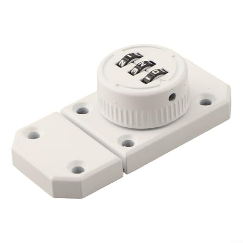 Schlüsselloses Schubladenschloss aus Zinklegierung, 3-stellige Zahlenkombination, Sicherheit für Schränke und Schränke (weiß) von BlesConi