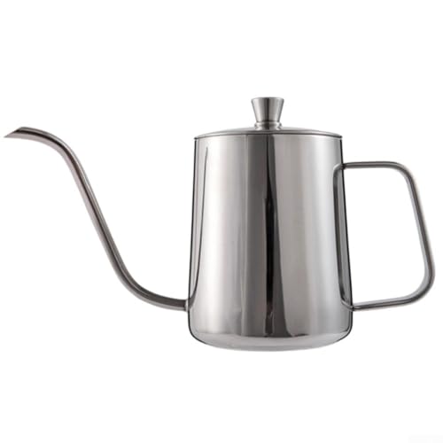 Schwanenhals-Auslauf-Wasserkocher für präzises Kaffeebrühen, aus Edelstahl für sicheren Gebrauch (Silber 600 ml) von BlesConi