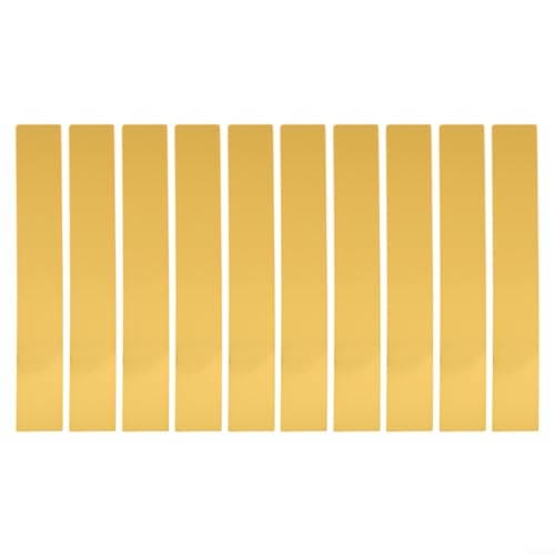 Set mit 10 Acryl-Spiegel-Mosaik-Wandaufklebern, reflektierende lange Streifen, Heimdekoration für Schlafzimmer, Wohnzimmer (Gold) von BlesConi