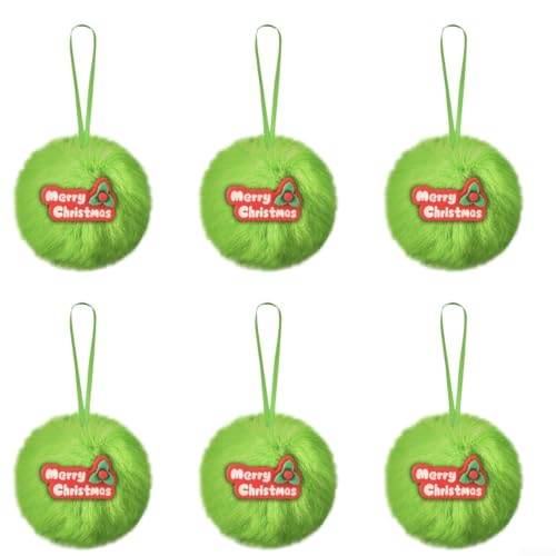 Set mit 12 Plüschkugel-Ornamenten mit Seil zum Aufhängen für Weihnachtsbaum, Tisch und Kaminsims, Dekoration in Häusern und Geschäften (A) von BlesConi