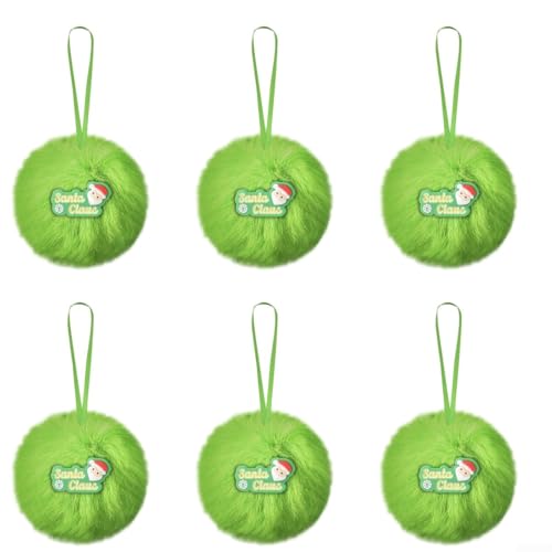 Set mit 12 Plüschkugel-Ornamenten mit Seil zum Aufhängen für Weihnachtsbaum, Tisch und Kaminsims, Dekoration in Häusern und Geschäften (F) von BlesConi