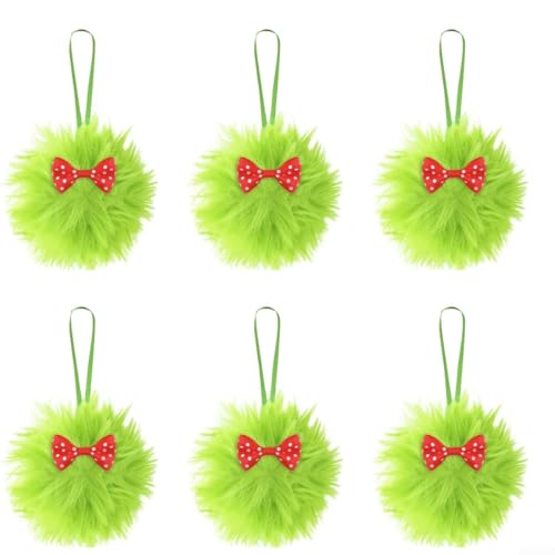 Set mit 12 Plüschkugeln, mit Seil zum Aufhängen, für Weihnachtsbaum, Tisch und Kaminsims, Dekoration in Häusern und Geschäften (C) von BlesConi