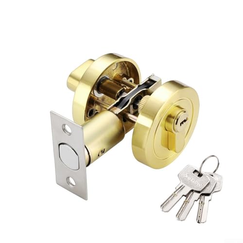 Stabiles Türschloss mit Schlüssel, perfekt für Vorder- und Schlafzimmertüren, einfache Installation und sicheres Design (Gold) von BlesConi