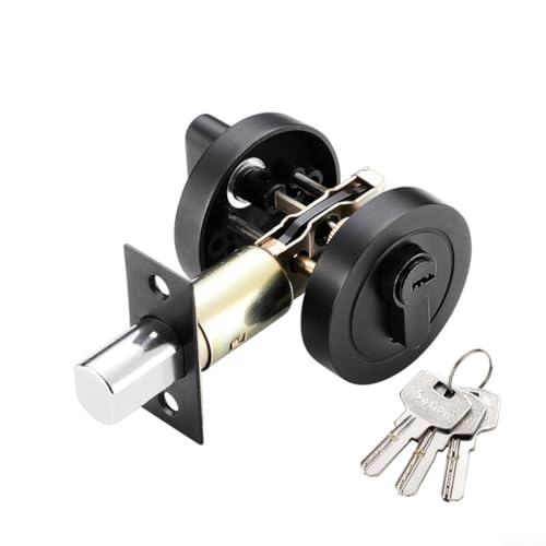 Stabiles Türschloss mit Schlüssel, perfekt für Vorder- und Schlafzimmertüren, einfache Installation und sicheres Design (Schwarz) von BlesConi