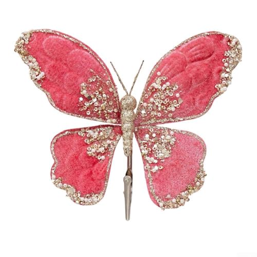 Stilvolle Schmetterlings-Ornamente für Hochzeit und Zuhause, um Blumenarrangements zu verschönern und einzigartige Veranstaltungsatmosphären zu schaffen (dunkelrosa) von BlesConi