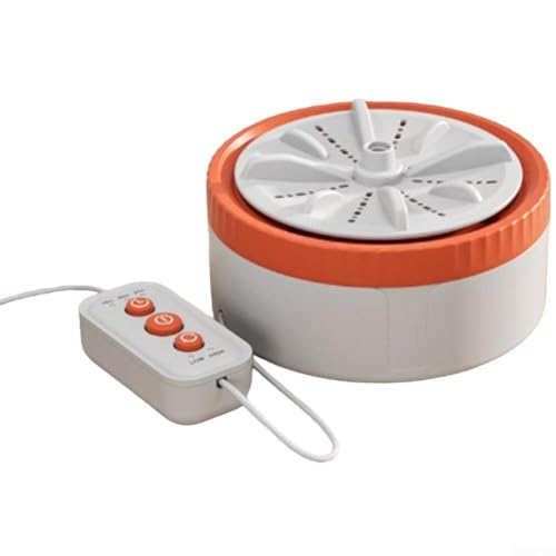 Tragbare Mini-Waschmaschine mit effizienter Reinigungsleistung für Schlafsäle oder Wohnmobile mit USB-Netzteil (Orange) von BlesConi