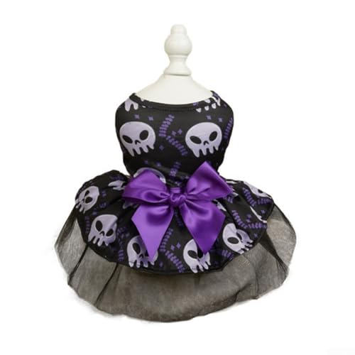 Tüll Partykleid für Hunde an Halloween Entzückendes Bowknot Design und einzigartige Drucke (E) von BlesConi