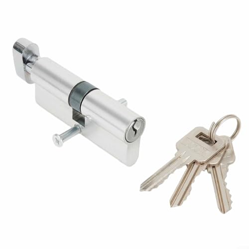 Türschloss mit Drehzylinder für UPVC-Türen, silberfarbenes Finish Türschloss mit Drehzylinder für UPVC-Türen, silberfarbenes Finish von BlesConi