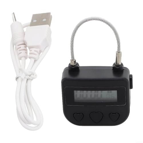 USB Time Lock Vorhängeschloss für verschiedene Rückhaltegeräte, wasserdichtes und robustes Material (Schwarz) von BlesConi