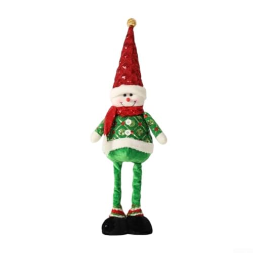 Weihnachtselchpuppe Stoffdekoration, stehende Figur für saisonale Heim- und Büroferien (roter + grüner Schneemann) von BlesConi