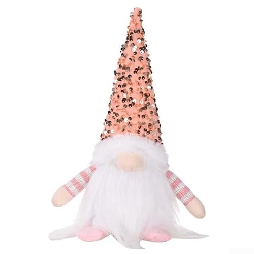 Weihnachtsschmuck-Puppe mit Beleuchtungsfunktion für Tischplatten und Kaminsims, verschönert das Wohnzimmer Urlaubsatmosphäre und festliche Dekoration (rosig) von BlesConi