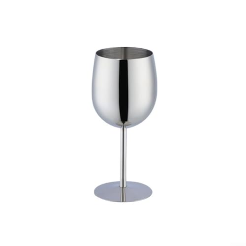 Weinglas aus Edelstahl, 350 ml, perfekt für Feiern im Innen- und Außenbereich (Silber) von BlesConi