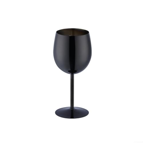 Weinglas aus Edelstahl, 350 ml, perfekt für Feiern im Innen- und Außenbereich (schwarz) von BlesConi