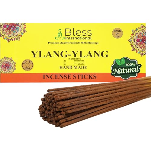 Bless-YLANG-YLANG-Incense-Sticks Handmade-Hand-Dipped-Incense-Sticks Organic-Chemicals-Free for-Purification-Relaxation-Positivity-Yoga-Meditation The-Best-Woods-Scent (100 Sticks(150GM)) von Bless International