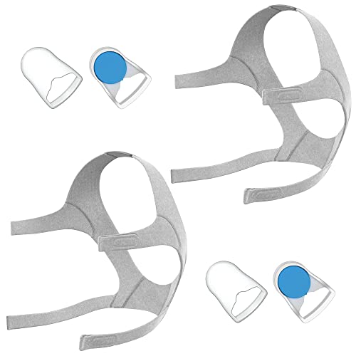 2er-Pack Ersatz-Kopfbänder, kompatibel mit Airfit N20, Kopfriemen mit Clips für N20, inklusive 2 Stück Riemen und 4 Stück Clips, CPAP-Kopfband von BlessEase von BlessEase