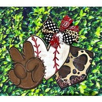 Baseball Türhänger Aus Holz | Portalschild Zeichen Peace Love Sport Dekor Holzschild von BlessYourArtDesigns