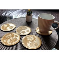 Yin Yang Mandala Holz Untersetzer Set 8Tlg., Spirituelle Geschenke Und Dekor, Lasergravierte Untersetzer, Personalisiertes Geschenk von BlessedHolidays