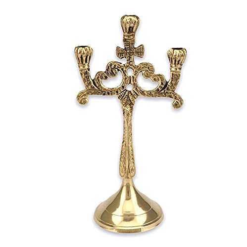 3 Kerzen Messing Kerzenständer Dekoriert Orthodoxe Kirche Kerzenhalter Home Altar Gebetsecke Höhe 17,0 cm 3 Kerzen Messing Kerzenständer Dekoriert Orthodoxe Kirche Kerzenhalter Home Altar Gebetsecke Höhe 17,0 cm von BlessedMart