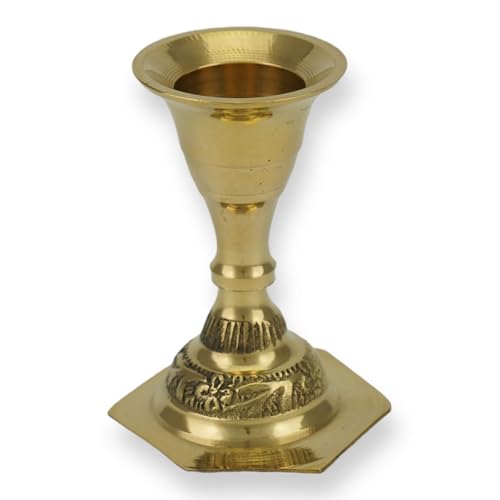 Kegelförmiger Kerzenhalter aus Messing – Heim Ikone Altar, Gebetsecke von BlessedMart