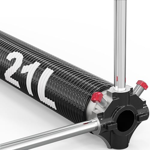 Blesseras Linksgewickelte Garagentor-Torsionsfeder mit rutschfesten Wickelstangen, 0,5 x 5,1 x 53,3 cm, linksgewickelt für die rechte Seite, schwarzer Wickelkegel, Einzelpackung von Blesseras