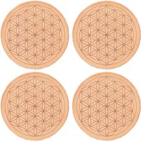 Handgefertigte Leder Untersetzer/Heilige Geometrie Coaster Set Handgefertigt in Portland, Oregon von Blesspdx
