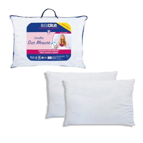 Bleu CÃlin Bleu Câlin Set aus 2 Kopfkissen mit individueller Füllmengenregulation, 50x70 cm, Weiß, OCRZ von Bleu Calin