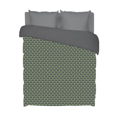 Bleu Câlin Bettbezug für Einzelbett, Kylie, Polyester, grün/grau, 140 x 220 cm von Bleu Câlin