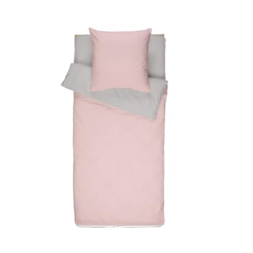 Bleu Câlin Caradou Parure de Lit Enfant 4 Pièces Couette incluse, Rose/GRIS, 90 x 190 cm CARC90 von Bleu Calin