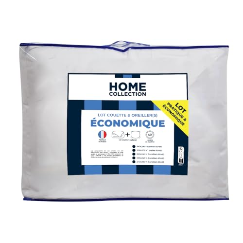 Bleu Calin Home Collection Pack Couette Câline 1 Personne 140x200 cm Avec 1 Oreiller 60x60 cm LKS25 von Bleu Calin